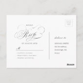 Elegant klassiek kalligrafie bruiloft RSVP Briefkaart (Achterkant)
