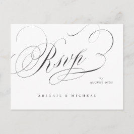 Elegant klassiek kalligrafie bruiloft RSVP Briefkaart