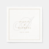 Elegant klassiek kalligrafie bruiloft servet (Voorkant)