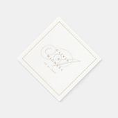 Elegant klassiek kalligrafie bruiloft servet (Hoek)