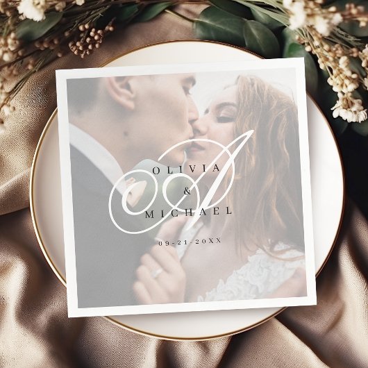 Elegant klassiek kalligrafie bruiloft servet