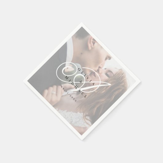 Elegant klassiek kalligrafie bruiloft servet (Hoek)