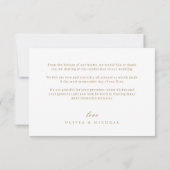 Elegant klassiek kalligrafie monogram bruiloft bed bedankkaart (Achterkant)