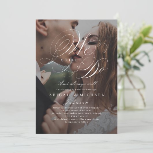 Elegant klassiek kalligrafiefoto DAT WE NOG STEEDS Kaart (Staand voorkant)