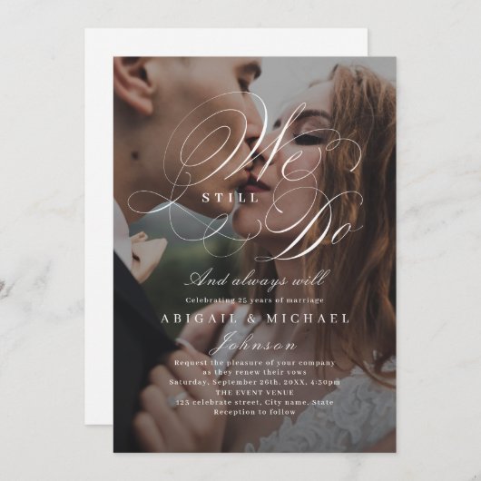 Elegant klassiek kalligrafiefoto DAT WE NOG STEEDS Kaart (Voorkant / Achterkant)