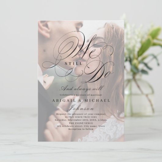 Elegant klassiek kalligrafiefoto DAT WE NOG STEEDS Kaart (Staand voorkant)