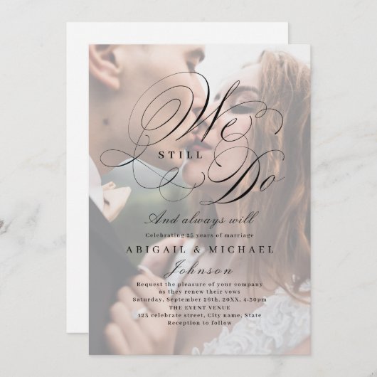 Elegant klassiek kalligrafiefoto DAT WE NOG STEEDS Kaart (Voorkant / Achterkant)