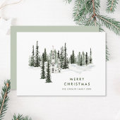 Elegant Klassiek Kerstbos Feestdagenkaart