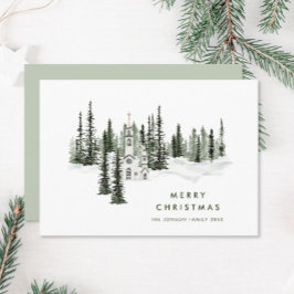 Elegant Klassiek Kerstbos Feestdagenkaart
