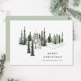 Elegant Klassiek Kerstbos Feestdagenkaart
