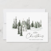 Elegant Klassiek Kerstbos Feestdagenkaart (Voorkant)