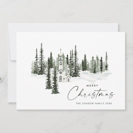 Elegant Klassiek Kerstbos Feestdagenkaart (Voorkant)