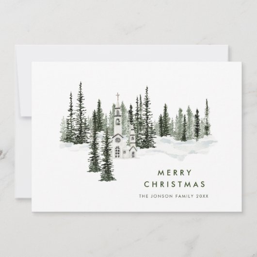 Elegant Klassiek Kerstbos Feestdagenkaart (Voorkant)