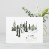 Elegant Klassiek Kerstbos Feestdagenkaart (Staand voorkant)