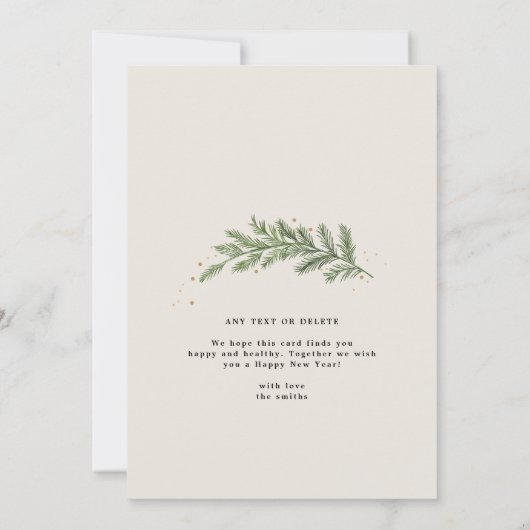 Elegant klassiek kerstbotanisch feestje kaart (Achterkant)