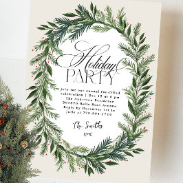 Elegant klassiek kerstbotanisch feestje kaart