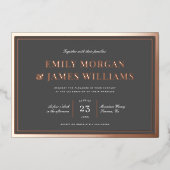 Elegant + Klassiek Lijst | Overbrugging Folie Uitnodiging (Voorkant)