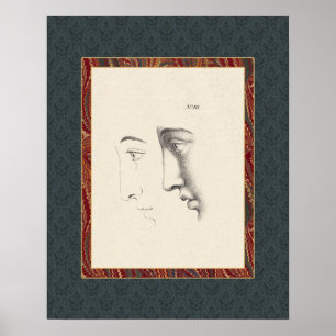 Elegant klassiek mannelijk gezicht in profiel oud  poster