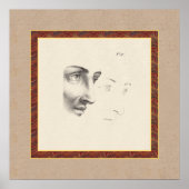 Elegant klassiek mannelijk gezicht in profiel oud  poster (Voorkant)