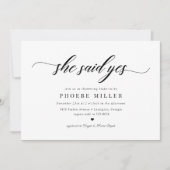 Elegant Klassiek Manuscript zij zei ja Vrijgezelle Kaart (Voorkant)