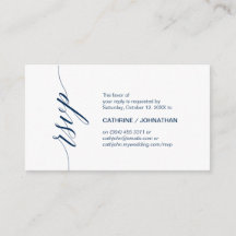 Elegant Klassiek, Marine Blauw Script, Partij RSVP