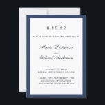Elegant klassiek marineblauw Lijst. Bruiloft Save The Date<br><div class="desc">Mooie bruiloft Bewaar de datum. Elegant klassiek marineblauw Lijst.</div>