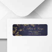 Elegant klassiek marinegoud  rsvp bruiloft etiket