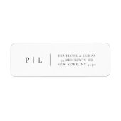Elegant Klassiek Minimaal Monogram Retouradres Etiket (Voorkant)