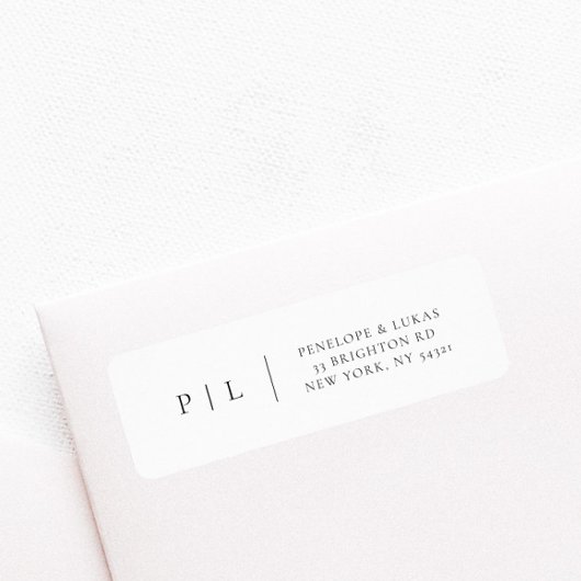 Elegant Klassiek Minimaal Monogram Retouradres Etiket