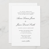 Elegant klassiek minimalistisch alles-in-één-bruil kaart (Voorkant / Achterkant)