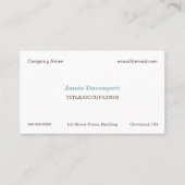 Elegant klassiek minimalistisch blauw bruin visitekaartje (Voorkant)