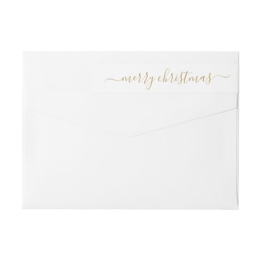 Elegant Klassiek Modern Goud Vrolijk Kerstscript (Achterkant)