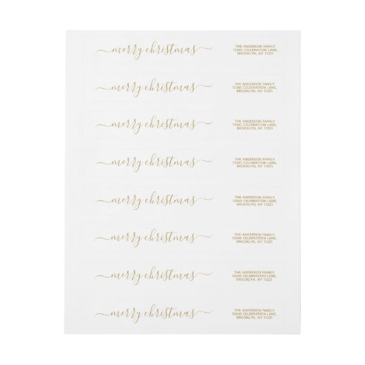 Elegant Klassiek Modern Goud Vrolijk Kerstscript (Vel)