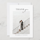 Elegant, klassiek, monogram, bedankt! 1 foto bedankkaart (Voorkant)