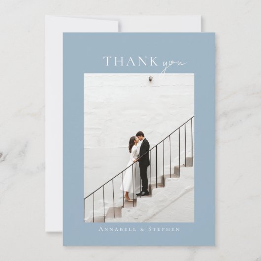 Elegant, klassiek, monogram, bedankt! 1 foto bedankkaart (Voorkant)