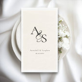 Elegant, Klassiek, Monogram, Beige, Bruiloft Servet