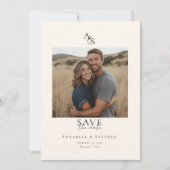 Elegant, Klassiek, Monogram, Beige, Huwelijk 1 Fot Save The Date (Voorkant)