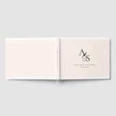 Elegant, Klassiek, Monogram, Blush-Beige, Bruiloft Gastenboek (Volledig)