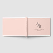 Elegant, Klassiek, Monogram, Blush-Pink, Bruiloft Gastenboek (Volledig)