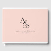 Elegant, Klassiek, Monogram, Blush-Pink, Bruiloft Gastenboek (Voorkant)