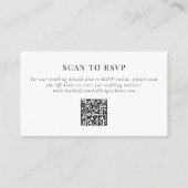 Elegant Klassiek Monogram Bruiloft RSVP QR Code Informatiekaartje (Achterkant)