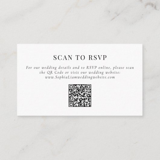 Elegant Klassiek Monogram Bruiloft RSVP QR Code Informatiekaartje (Achterkant)