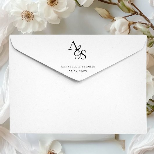 Elegant, klassiek, monogram, bruiloft, rubberstempel