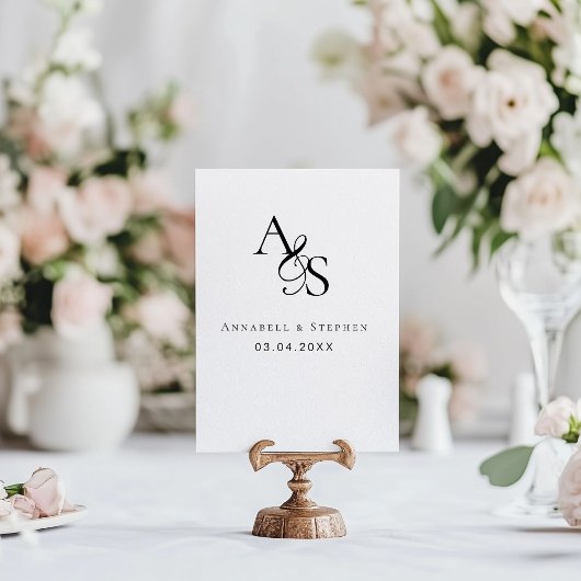 Elegant, klassiek, monogram, bruiloft, rubberstempel