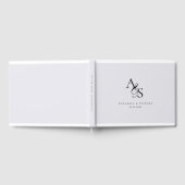 Elegant, Klassiek, Monogram, Grijs, Huwelijk Gastenboek (Volledig)