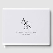 Elegant, Klassiek, Monogram, Grijs, Huwelijk Gastenboek (Voorkant)