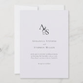 Elegant, Klassiek, Monogram, Grijs, Huwelijk Kaart (Voorkant)