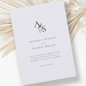Elegant, Klassiek, Monogram, Grijs, Huwelijk Kaart