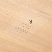 Elegant, Klassiek, Monogram, Huwelijk Acryl Uitnodigingen (Laagn)
