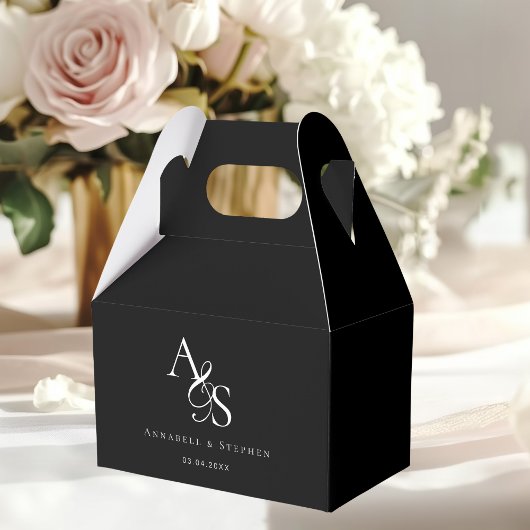 Elegant, Klassiek, Monogram, Huwelijk Bedankdoosjes